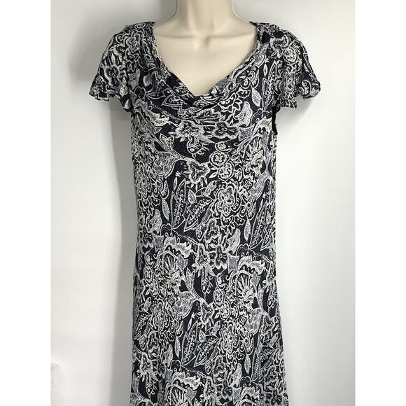 Vintage 90s Y2K 100% Silk Floral Paisley Dress Large Hawaiian Fairy Charter Club - Picture 6 of 9